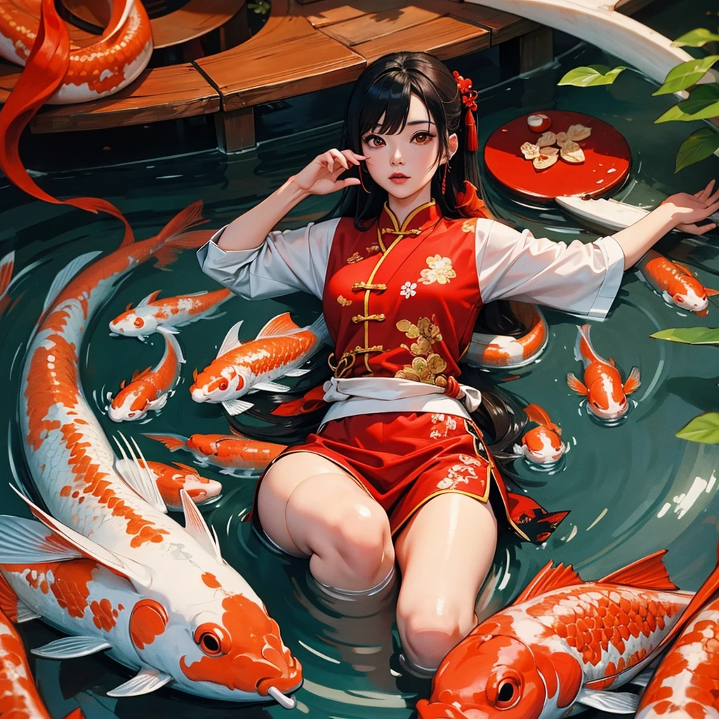 Koi，Chinese style，Chinese style，Mainly red，Supplement，