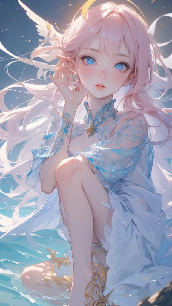 work of art, mythical effects, best resolution, ultra epic details, No defects, best result. better rendering, hair orange,
(( rosto angelical)), ( BEAUTIFUL ELF ), ( blue eyes ), pale skin, blushed face, bare feet, wearing medieval clothing, Nature in the background, gazing at viewer, determination position, ( serious expression), sculptural body, (( ultra detailed feet and hands )), ((( Ultra well detailed and rendered face ))).