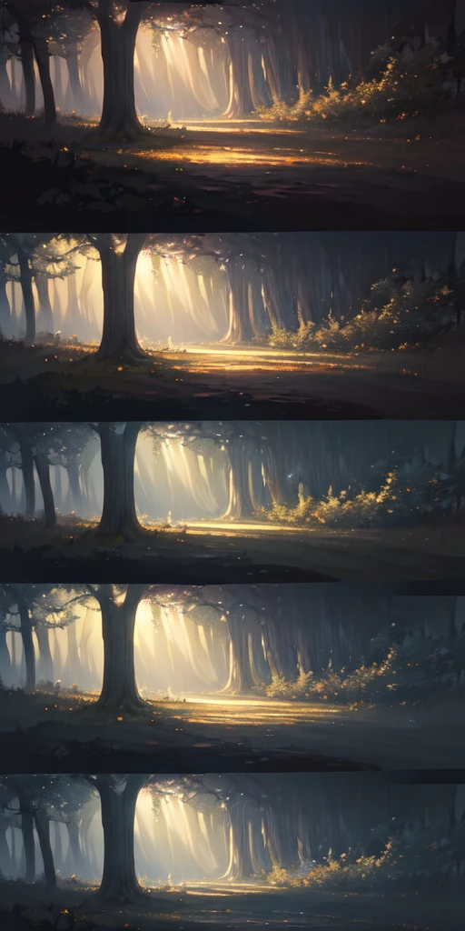 (masterpiece、Highest quality)(night:1.5)、Deep and lush ancient forest、Mysterious Forest、(静かなnightの森の風景:1.3)、Quiet Stream、(An illustration:1.2)、(High-resolution details:1.2)、(8K wallpapers incorporating high definition CG)、mysterious、Healing、