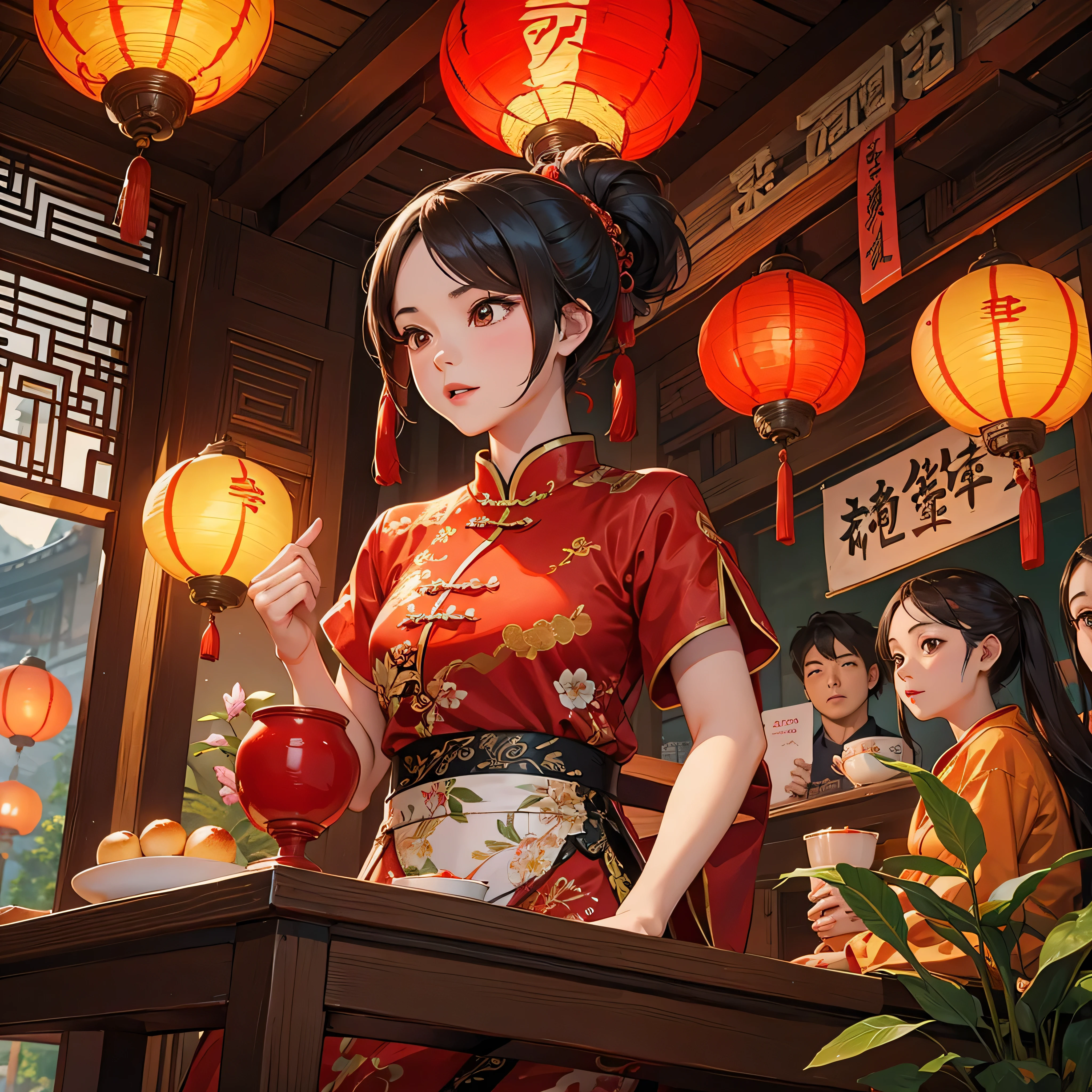 swallow,Chinese Lantern,Chinese style,Chinese style,Mainly red,Supplement,