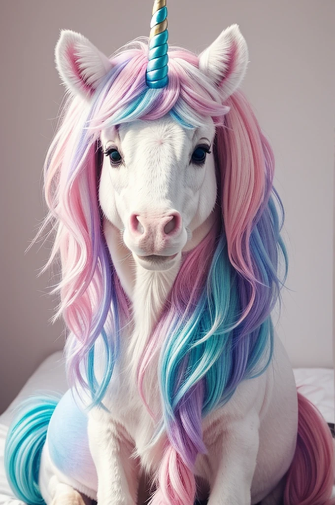 A cute pastel color unicorn
