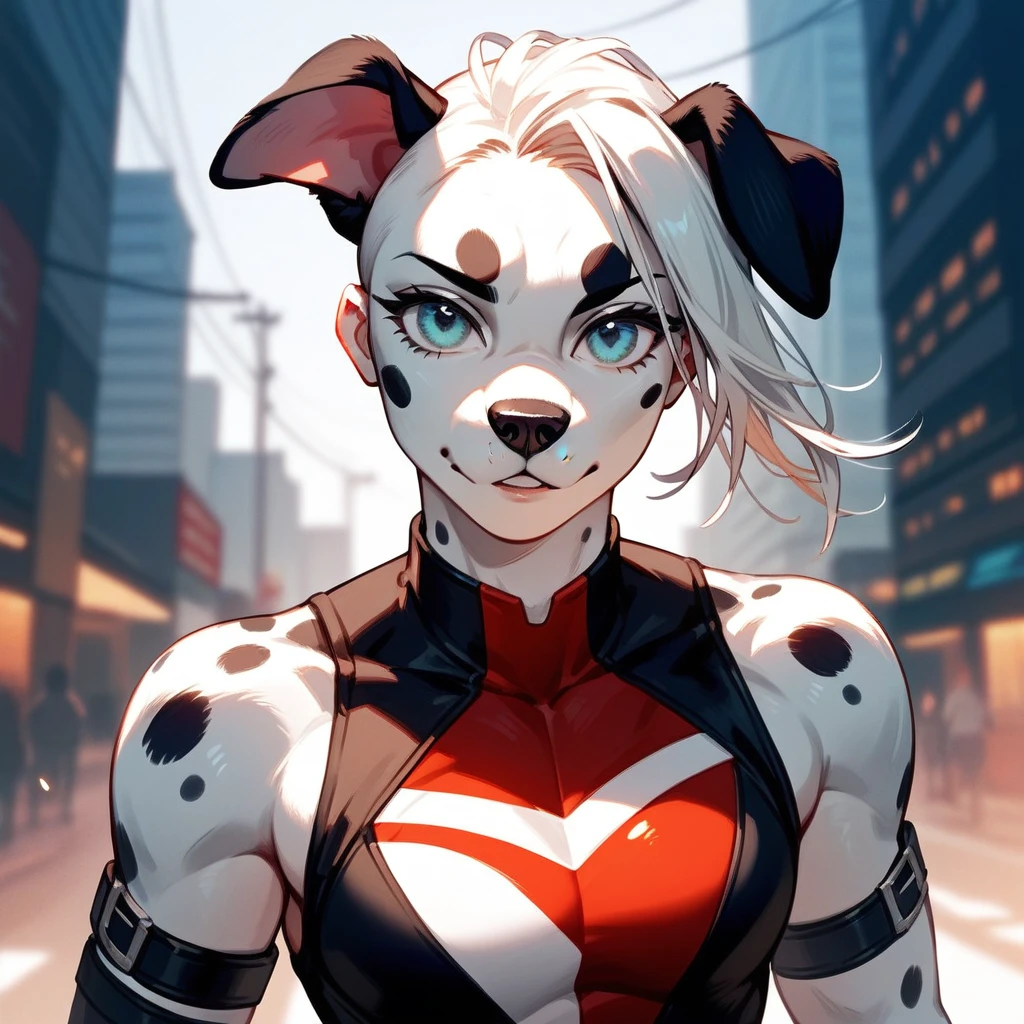 dalmatian, fluffy, super hero (score_9,score_8_up,score_7_up,score_6_up,score_5_up,score_4_up)