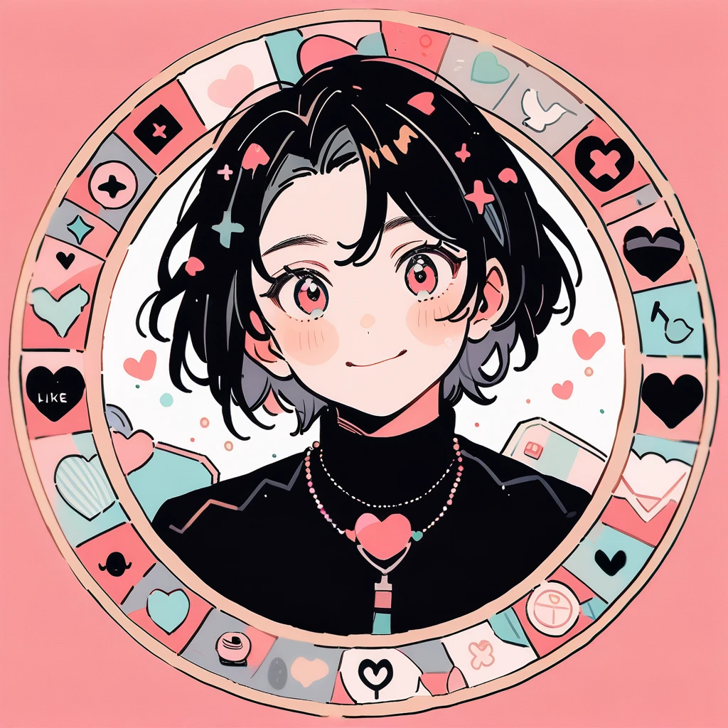 (circular frame1.7),1 male,like,heart,icon, circular frame,