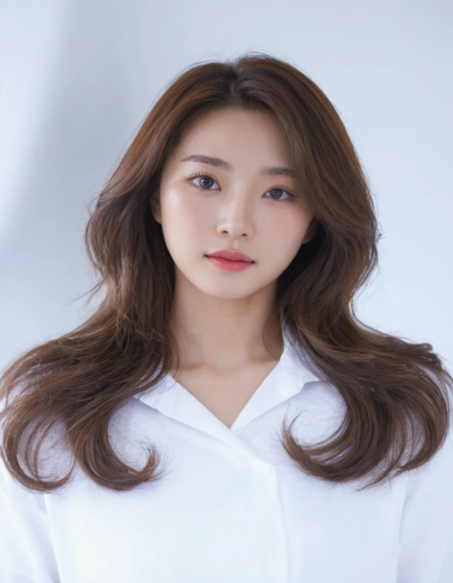 Best Quality, 8k, Masterpiece, (Portrait: 1.3), (photo realistic:1.4), (hyper realistic:1.4), Sharp Focus, looking at viewer, (smoother lighting:1.1), (increase cinematic lighting quality:0.9), realistic lighting, backlighting, light on face, ray trace, (brightening light:1.2), (Increase quality:1.4), sharp detail, (best quality real texture skin:1.4), finely detailed eyes, black_eyes, finely detailed face, 25 year old Korean woman