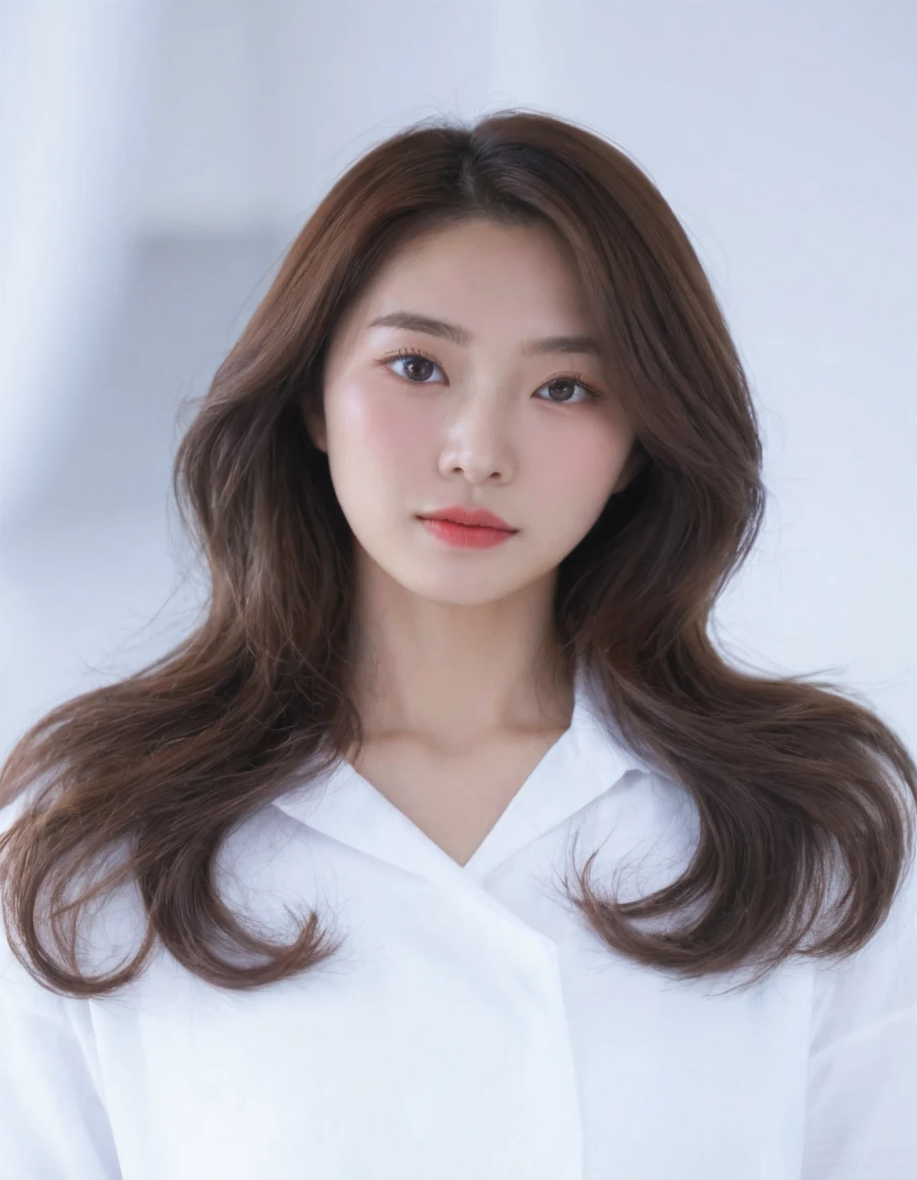 Best Quality, 8k, Masterpiece, (Portrait: 1.3), (photo realistic:1.4), (hyper realistic:1.4), Sharp Focus, looking at viewer, (smoother lighting:1.1), (increase cinematic lighting quality:0.9), realistic lighting, backlighting, light on face, ray trace, (brightening light:1.2), (Increase quality:1.4), sharp detail, (best quality real texture skin:1.4), finely detailed eyes, black_eyes, finely detailed face, 25 year old Korean woman