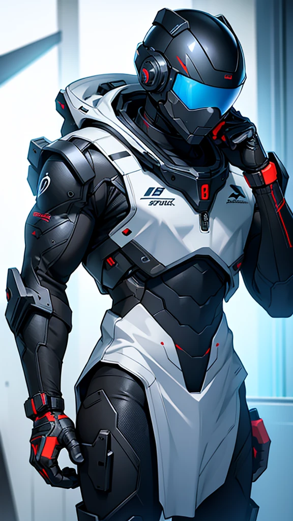 Scfi cybernetic carbon fiber black combat spacesuit