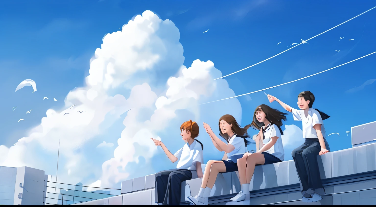 Student profile illustration，Sky