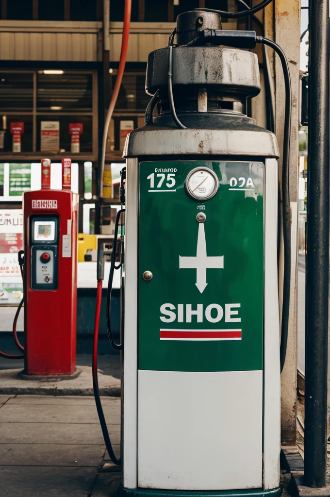 Petrol pump with bottle
