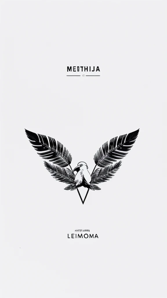 A minimal, modern, simple, cinematic logo design for the brand “Penamemoria". Create a modern, minimalistic, high-quality, logo of a Feather-Boy