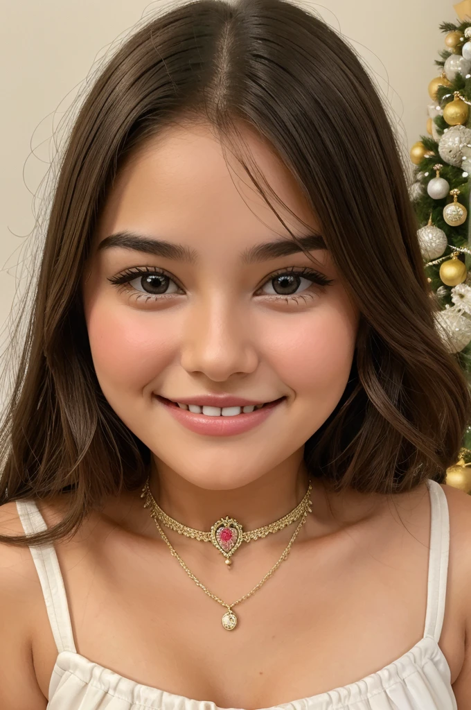 25 years girl smiley face and chubby cheeks with full ornaments and jwellery