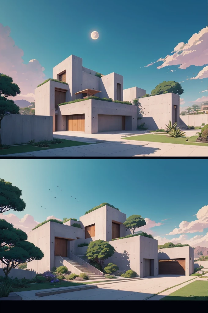 anime (best-quality:0.8), (best-quality:0.8), perfect anime illustration, we've been trying to reach you about your cars extended warranty, An illustration in collage style, with giant boulders, brutalist building sections, terraces, stairs, cacti, agave, concrete texture, multiple geometric shapes, hatch and cross hatching, planet saturn, volcano, moon, Luis Barragán's architectural style build, milky way galaxy, violet, one motorcycle, An illustration in collage style, with giant boulders, brutalist building sections, stairs, cacti, agave, concrete texture, multiple geometric shapes, hatch and cross hatching, planet saturn, volcano, moon, Luis Barragán's architectural style build, reflective pool, terraces. An elegant and modern build, in top of big boulders, with terraces, materials concrete, wood, steel and crystal, various gardens with tropical vegetation, cacti and rocks, stairs, a pool. In middle of sea, a big wave near, sunset, mountains and a volcano in the horizont, cute islands around, illustration format, cute color palette, detailed, masterpiece, award-winning work A 1999 Nissan GTR in Tron form r34 horizonte Lamborghini under a pink and purple sky, an anime drawing by Makoto Shinkai, trending on pixiv, magical realism, beautiful anime scene, cosmic skies. by makoto shinkai, ( ( makoto shinkai ) ), by makoto shinkai, anime background art, style of makoto shinkai