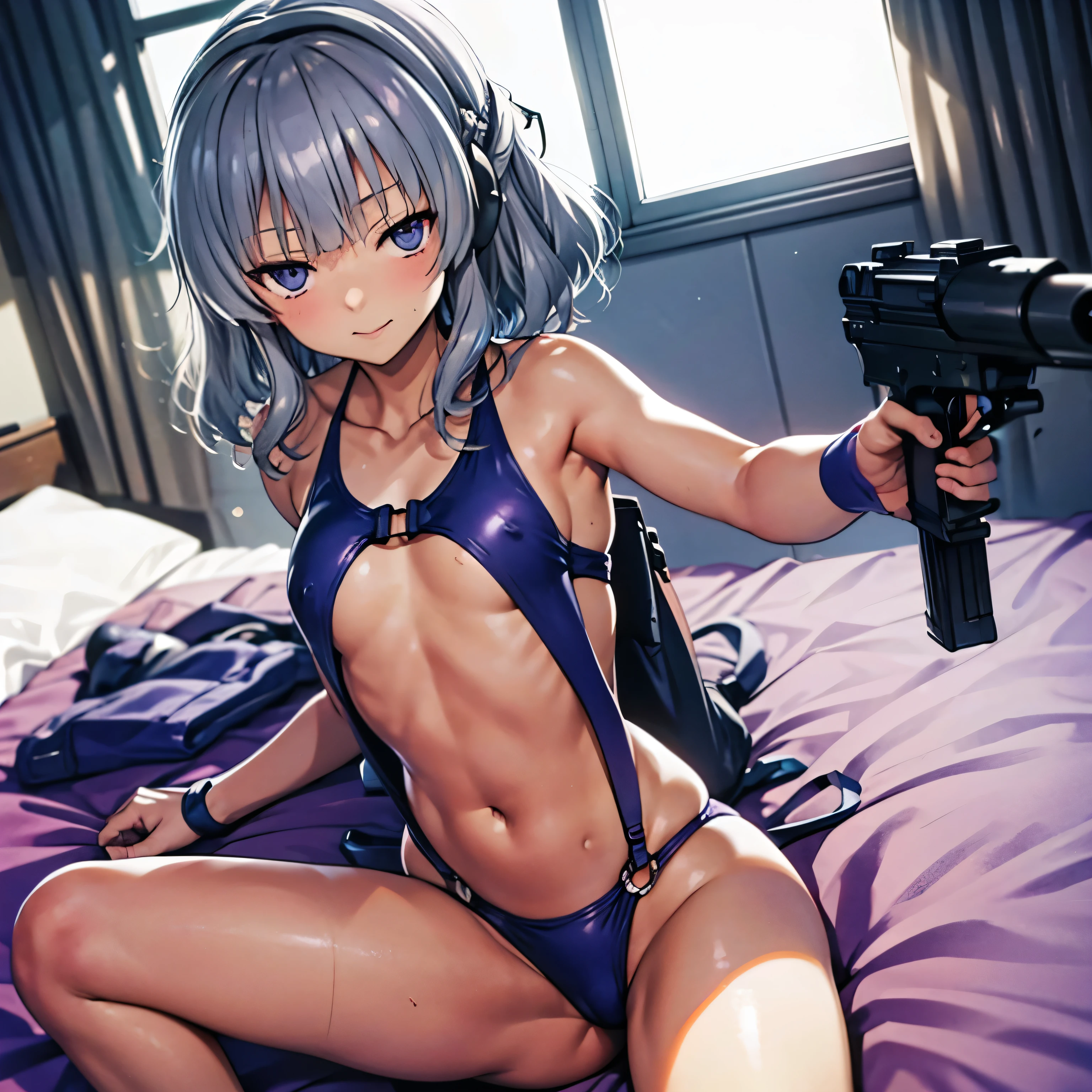 holding gun, holding, hand, perfect hand