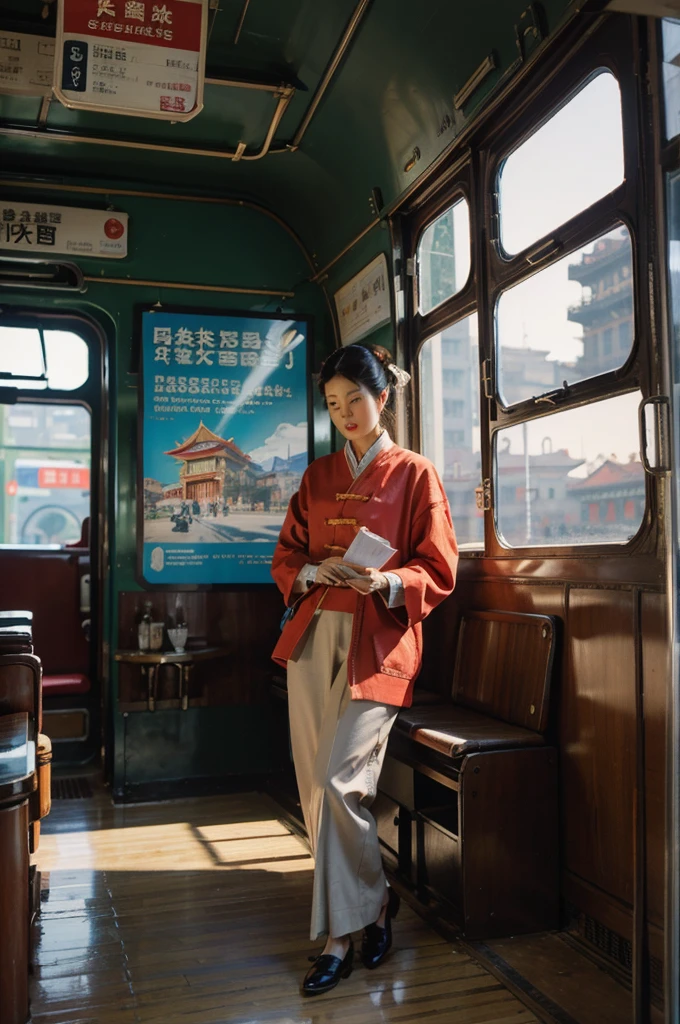 Travel poster,Scenery about China,Retro,The text title is:en route