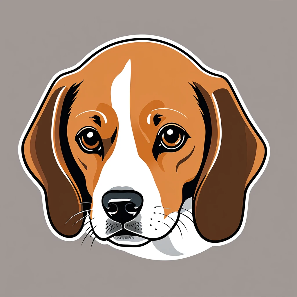 cute beagle, illustration, vector graphics, strong contours