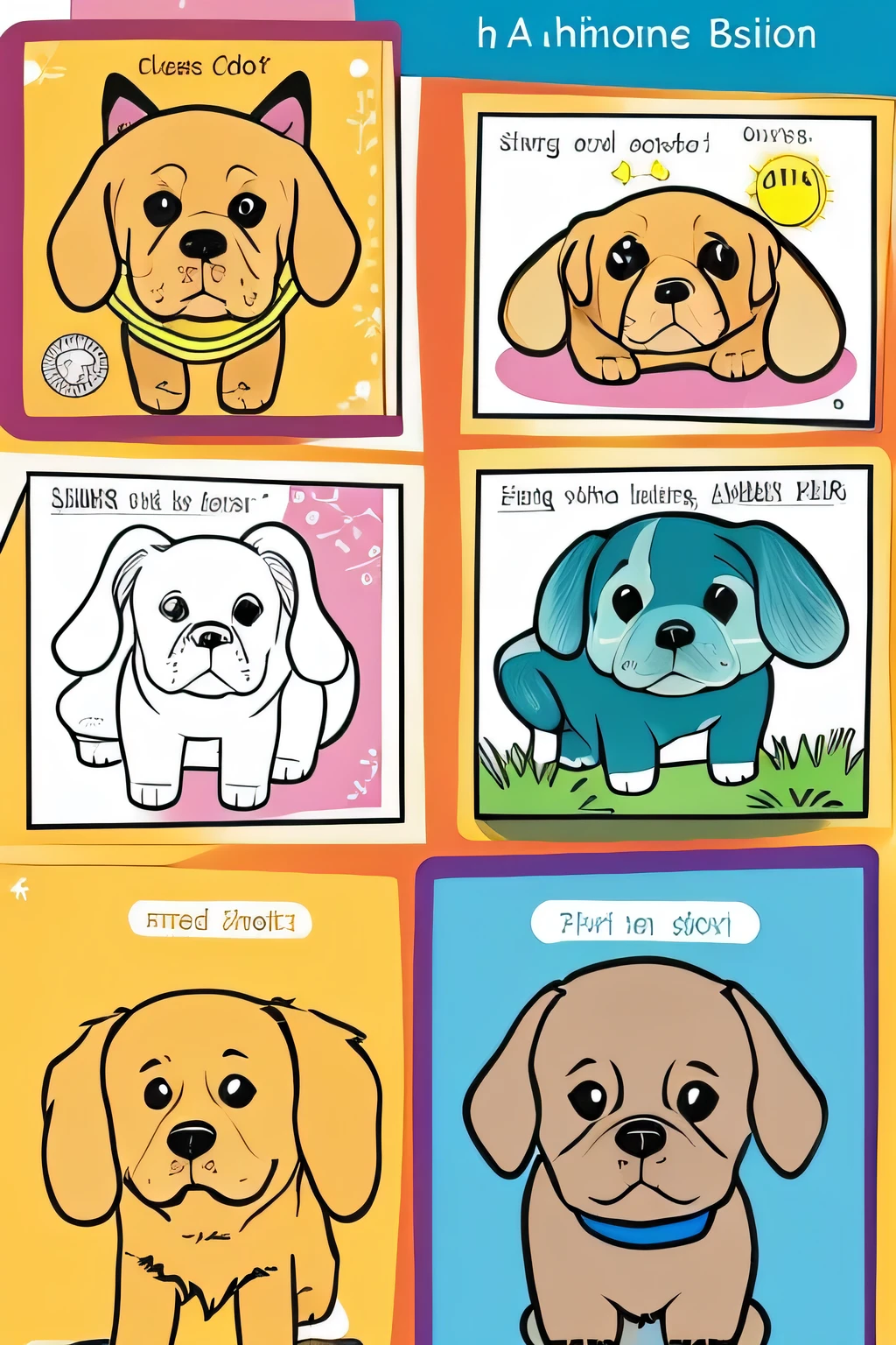 Easy dog coloring book children's