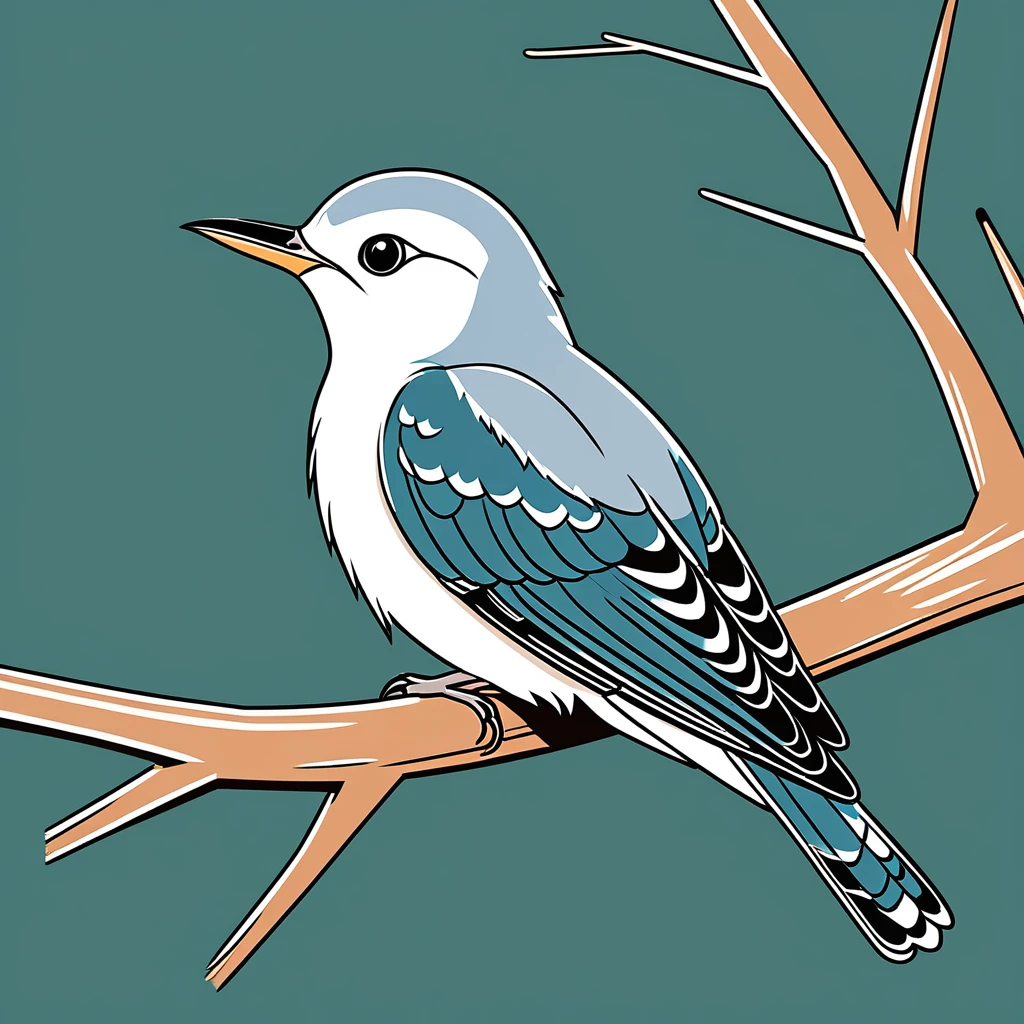 cute cuckoo, illustration, vector graphics, strong contours