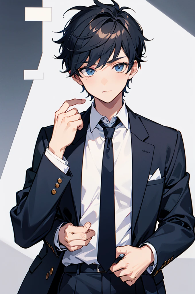  jacket, tie, two boys(cute boy and cool boy), 