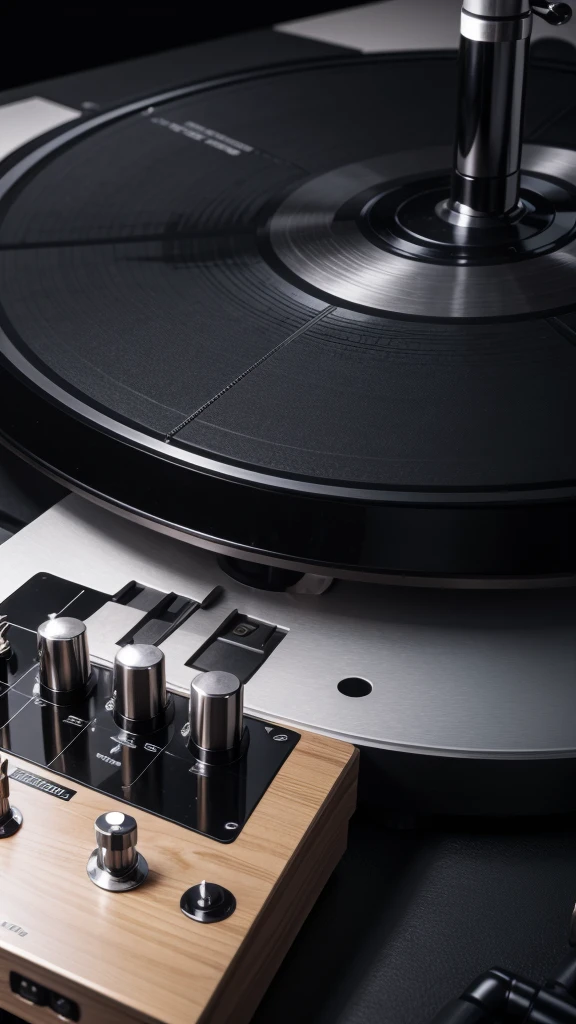 hardware turntable for dj model 2030, close up front view