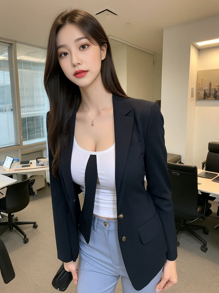 Tall and slender beauty、Beauty in suits、Colossal tits、undershirt、Cool beauty、Career woman、Japan beautieodeled、tiese,office room,janelas