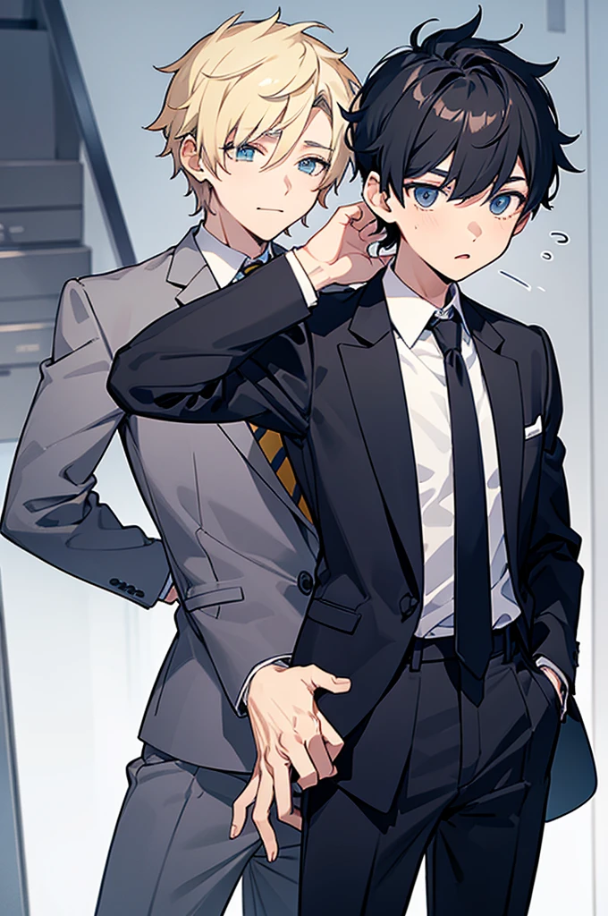 jacket, tie, two boys(cute boy and cool boy),
