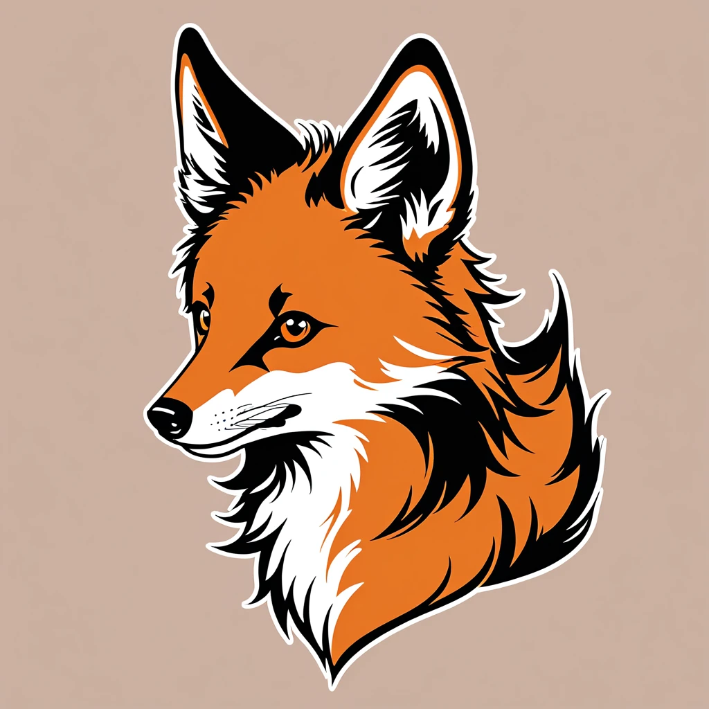 cute maned wolf, illustration, vector graphics, strong contours
