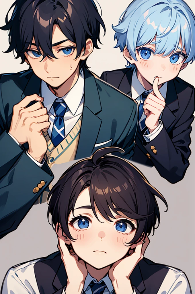Face Focus、Two boys(Cute boys and handsome boys)、Blazer uniform、tie