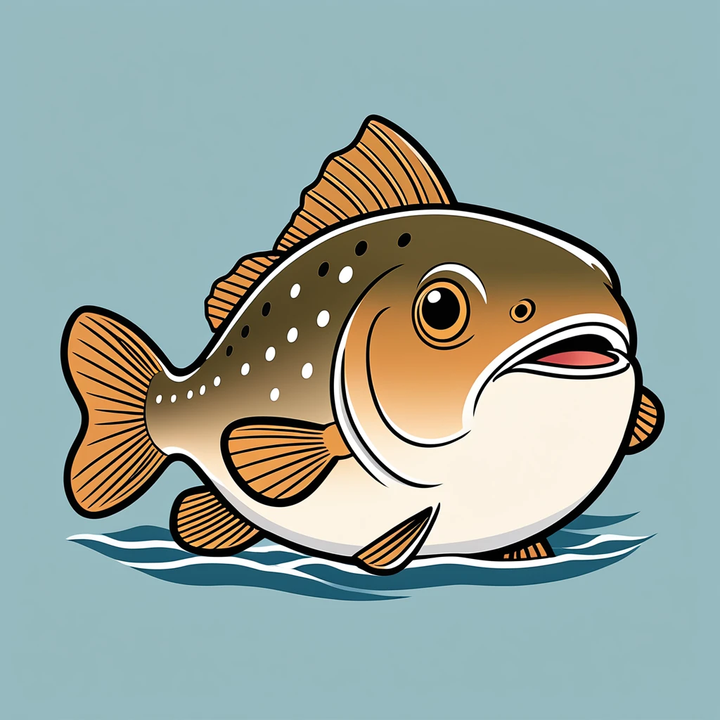 cute cod, illustration, vector graphics, strong contours
