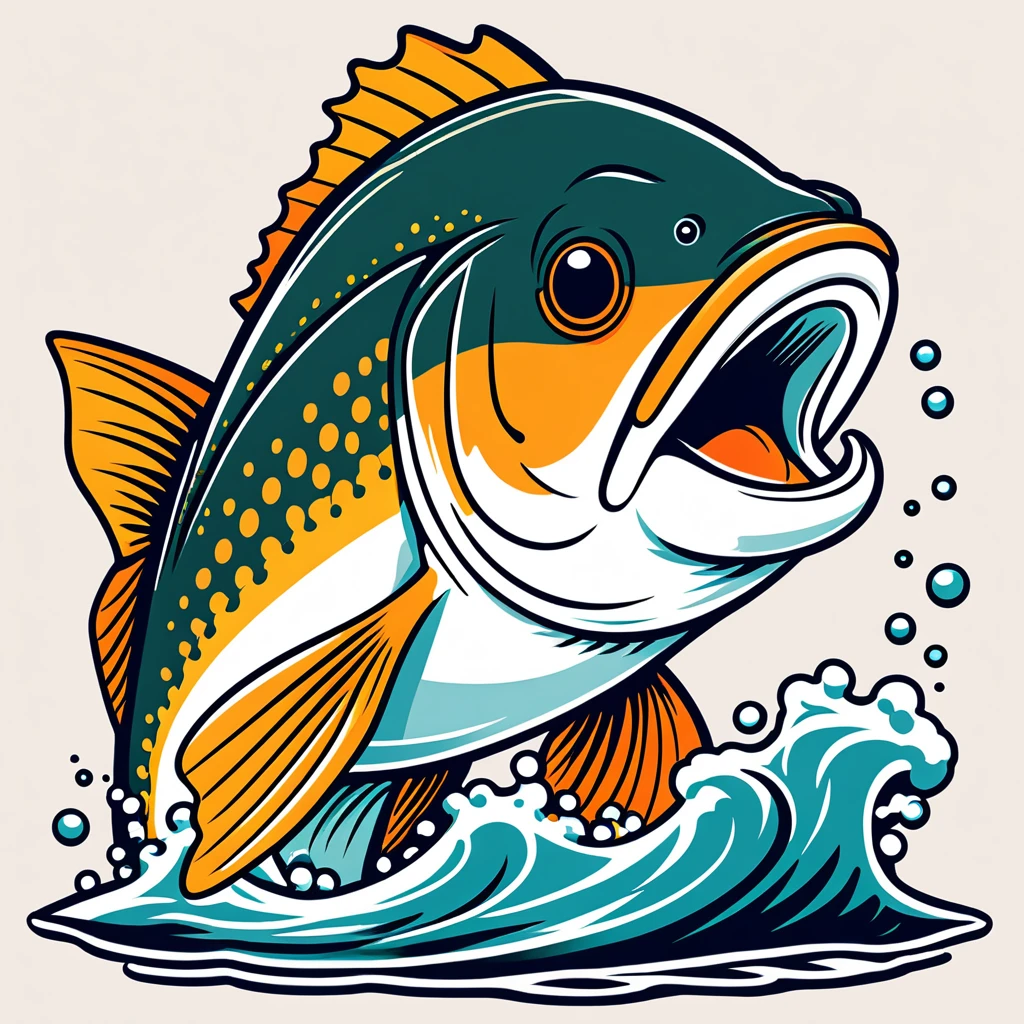 cute cod, illustration, vector graphics, strong contours