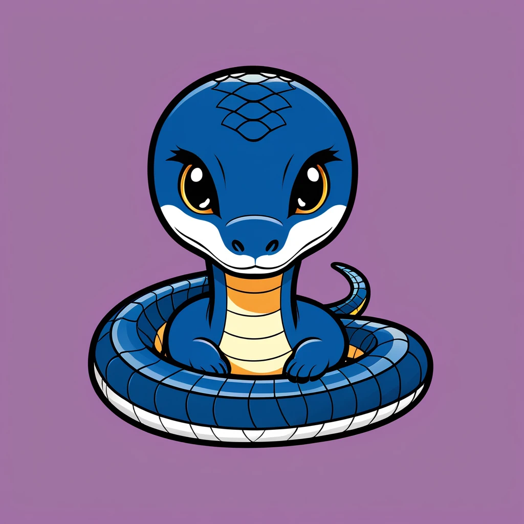 cute cobra, illustration, vector graphics, strong contours
