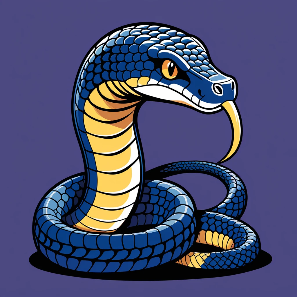 cute cobra, illustration, vector graphics, strong contours