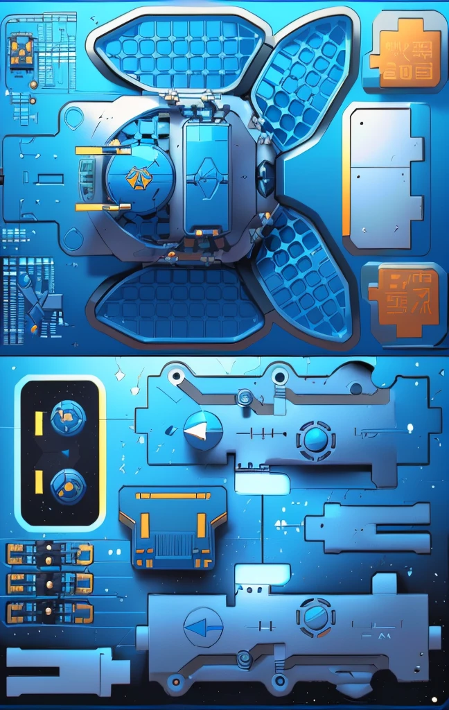 Mecha parts, highly detailed panel cuts, Spacesuit cartoon，Space car cartoon,  融合Mecha parts, highly detailed panel cuts,Plan of a small space station with computers, parts and components, 融合Mecha parts, simple Bionic explosion diagram, Very detailed schematic, Highly detailed toys, cyborg parts and components, Mecha details, Clean lines and flat colors, Mecha parts, Mechanical body, Bionic explosion diagram, Realistic shadow parts, Mechanical parts details