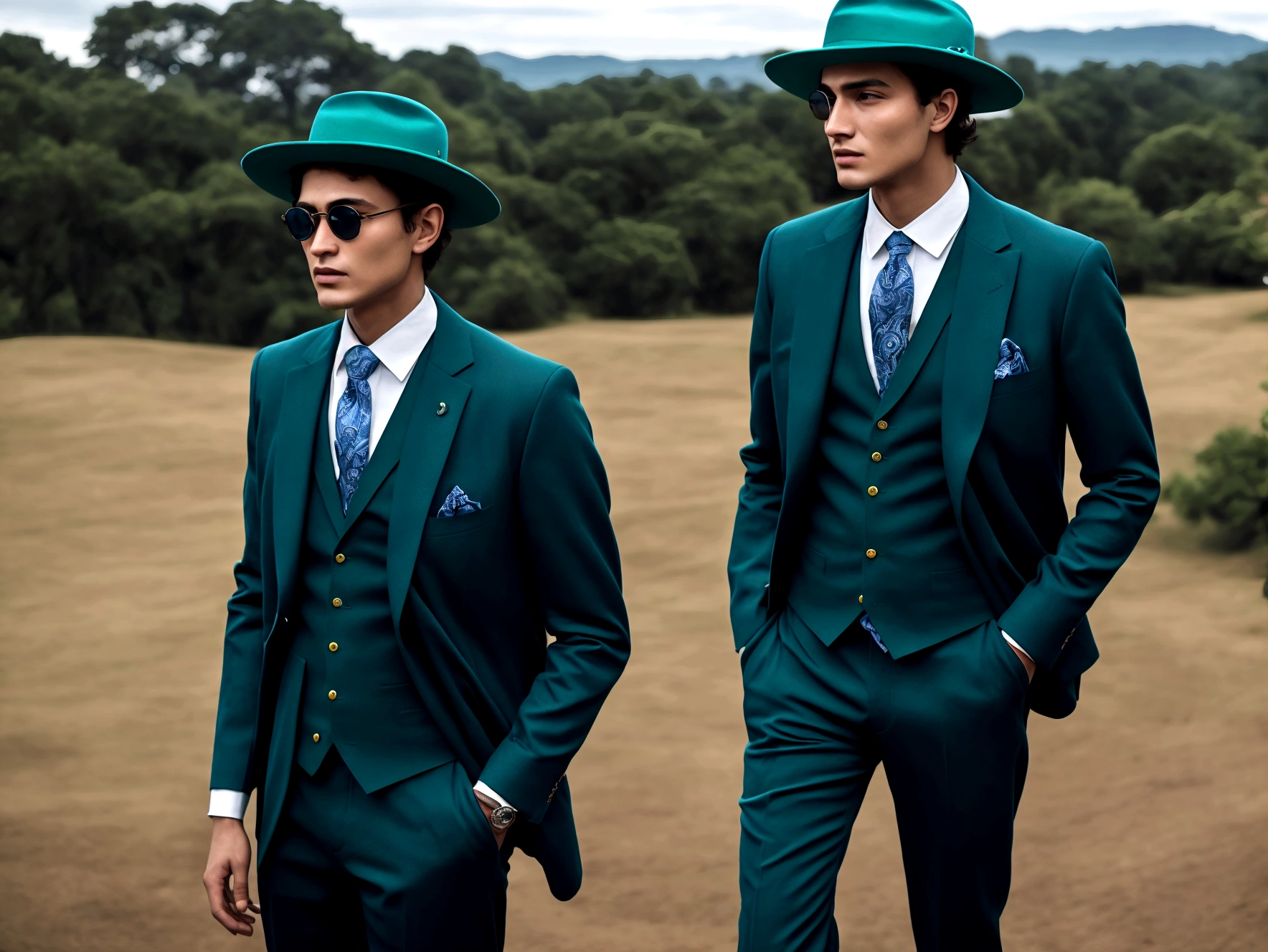 Man,wear blue suit,wear green hat,he is Uno master