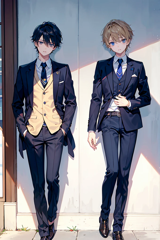 Two boys(Cute boys and handsome boys)、Blazer uniform、tie