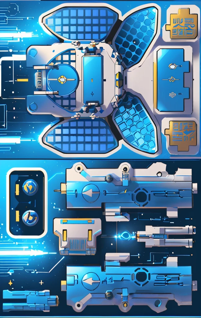 Mecha parts, highly detailed panel cuts, Spacesuit cartoon，Space car cartoon,  融合Mecha parts, highly detailed panel cuts,Plan of a small space station with computers, parts and components, 融合Mecha parts, simple Bionic explosion diagram, Very detailed schematic, Highly detailed toys, cyborg parts and components, Mecha details, Clean lines and flat colors, Mecha parts, Mechanical body, Bionic explosion diagram, Realistic shadow parts, Mechanical parts details