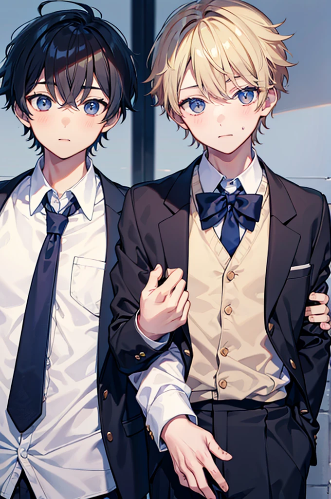 Upper Body、Two boys(Cute boys and handsome boys)、Blazer uniform、tie