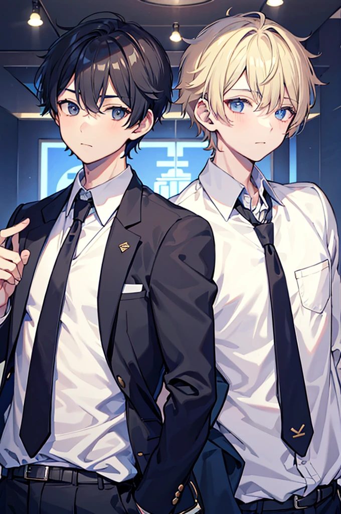 Upper Body、Two boys(Cute boys and handsome boys)、Blazer uniform、tie