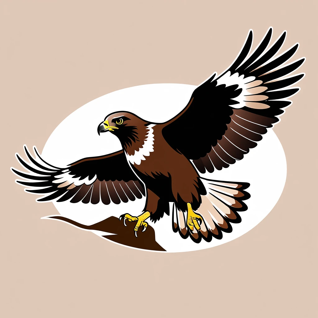 cute buzzard, illustration, vector graphics, strong contours

