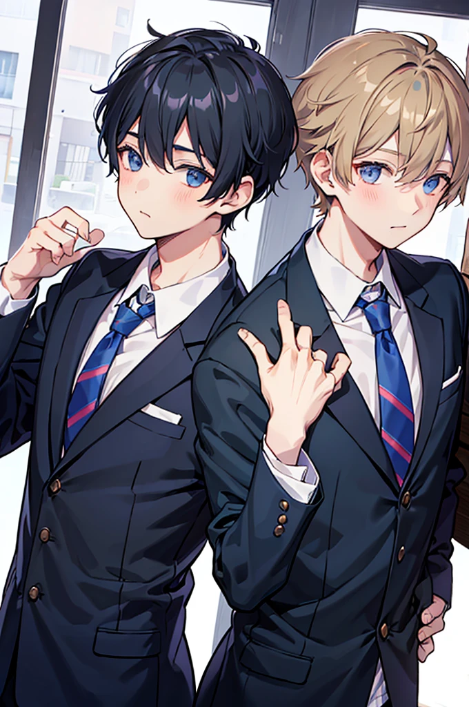Upper Body、Two boys(Cute boys and handsome boys)、Blazer uniform、tie