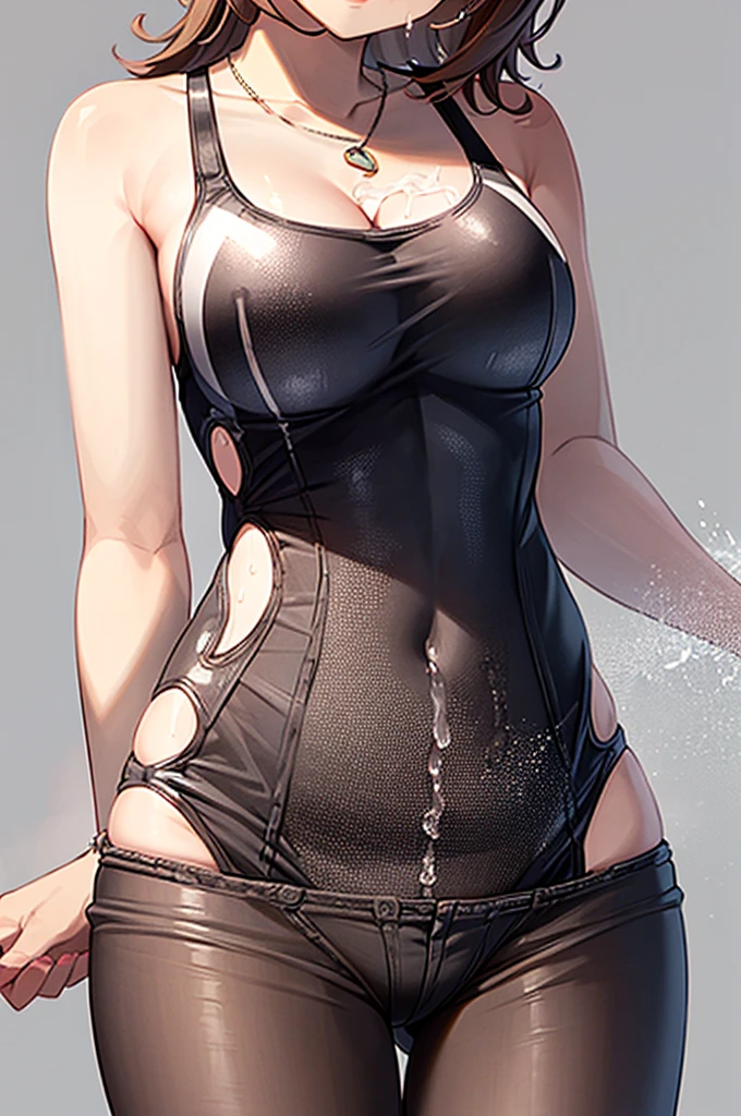 one-girl,circle glasses, One-piece turtleneck white sleeveless sweater, Long white cotton socks, The lips are slightly open, Red-faced, Wet hair,Sweat all over the body,sit on a bed, crisp breasts, Convex buttocks, Detailed background, Clothing details, perfectly proportioned, Multiple perspectives,filmgrain, Fuji colors, lightand shade contrast, tmasterpiece, high detal, high qulity, A high resolution, Cinematic lighting, 8K, Textured skin, Super detail