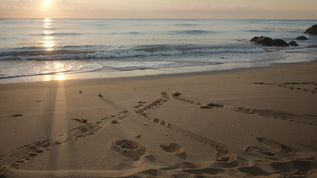 Morning sun beach