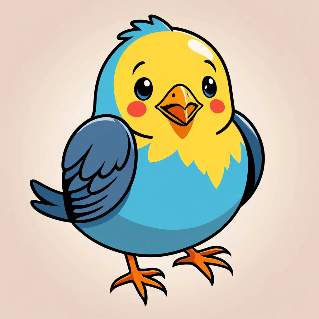 cute bird, illustration, vector graphics, strong contours
