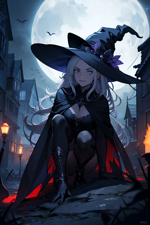 Create an image of a dark witch woman