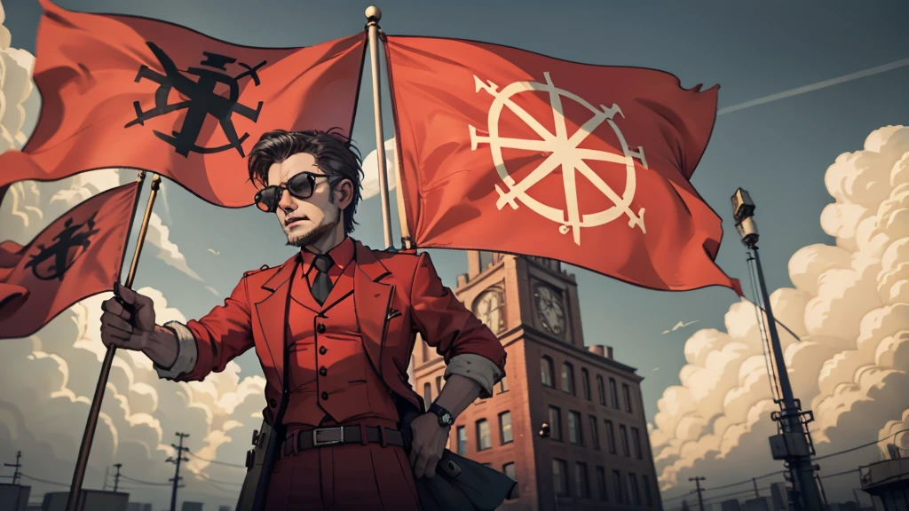 cinematic film still, Portrait shot of Luigi, <lora:Luigi:0.9> short hair, luigi hat, (green theme),
soviet coat of arms, wearing white soviet military tunic, soviet russian moscow city, kremlin,
extreme low angle, (soviet flag:1.21), (masterpiece) (best quality) (detailed) (8k) (cinematic lighting) (sharp focus) (intricate)
<lora:SovietPunkAIv2:0.6> sovietpunkai