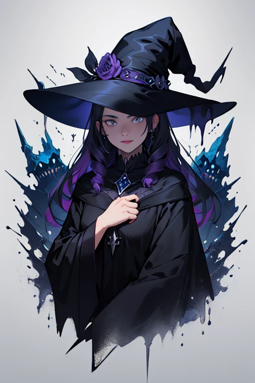 Create an image of a dark witch woman