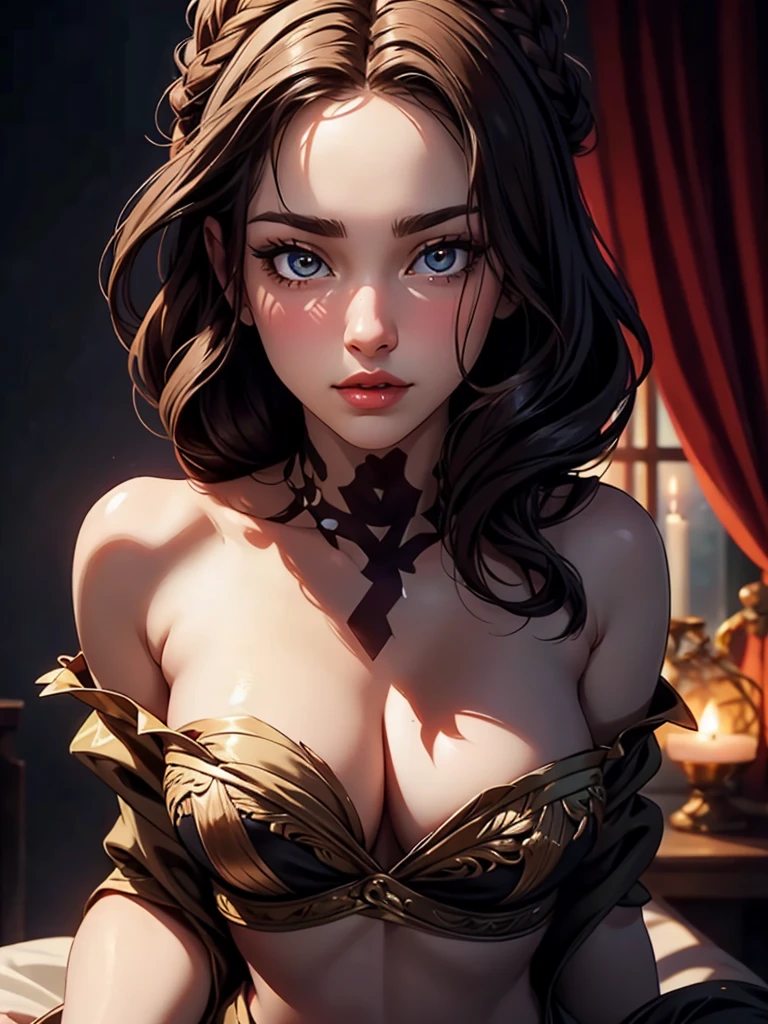She welcomes you to her private sanctuary, masterpiece, best quality, 8k, closeup sultry look, seductive,