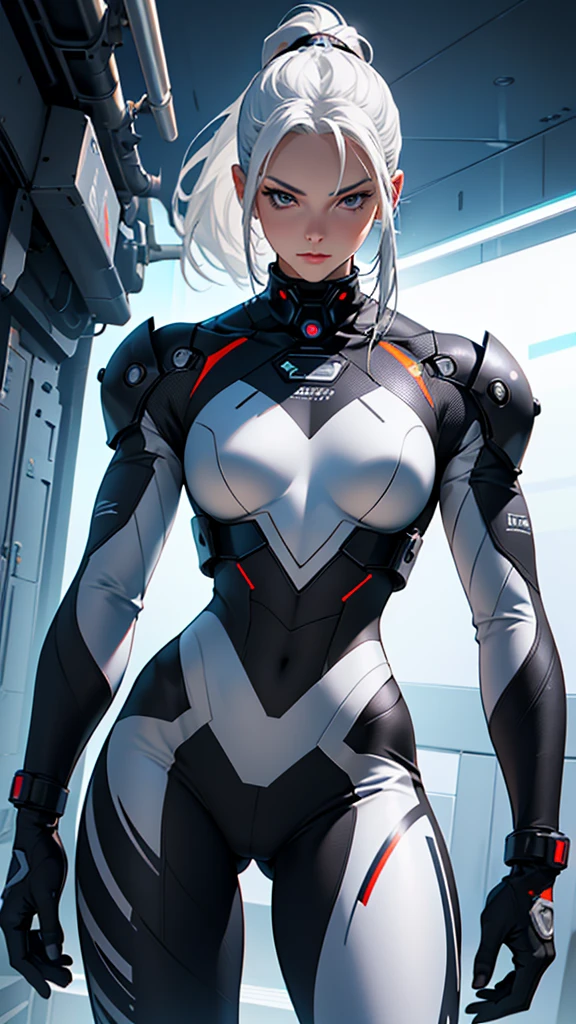 (((Young White Woman))), ((Best Quality)), ((Masterpiece)), (Detail: 1.4), 3D, A Beautiful Cyberpunk Woman with Simon Bisley-style micro thong, Genesis evangelion neon style clothing, 2-piece clothing, Long silver hair, arm tatoo, cybernetic hands, (((cyborg, transformer, mech, cyberpunk, gundam))), pastel, Centered, scale to fit the dimensions, nffsw (High dynamic range),Ray tracing,NVIDIA RTX,Hyper-Resolution,Unreal 5,Subsurface Dispersion, PBR Texture, Post-processing, Anisotropy Filtering, depth of fields, Maximum clarity and sharpness, Multilayer textures, Albedo and specular maps, Surface Shading, accurate simulation of light and material interactions, Perfect proportions, Octane Render, Two-tone lighting, Wide aperture, Low ISO, White Balance, thirds rule, 8K Raw, Crysisnanosuit,loraeyes,nijistyle,pantyhose, freckles, nsfw, sexual pose ,High detailed, 300dpi, pornstar, ((((white background))), (((sexy pose))), (((flirt))), Blue eyes