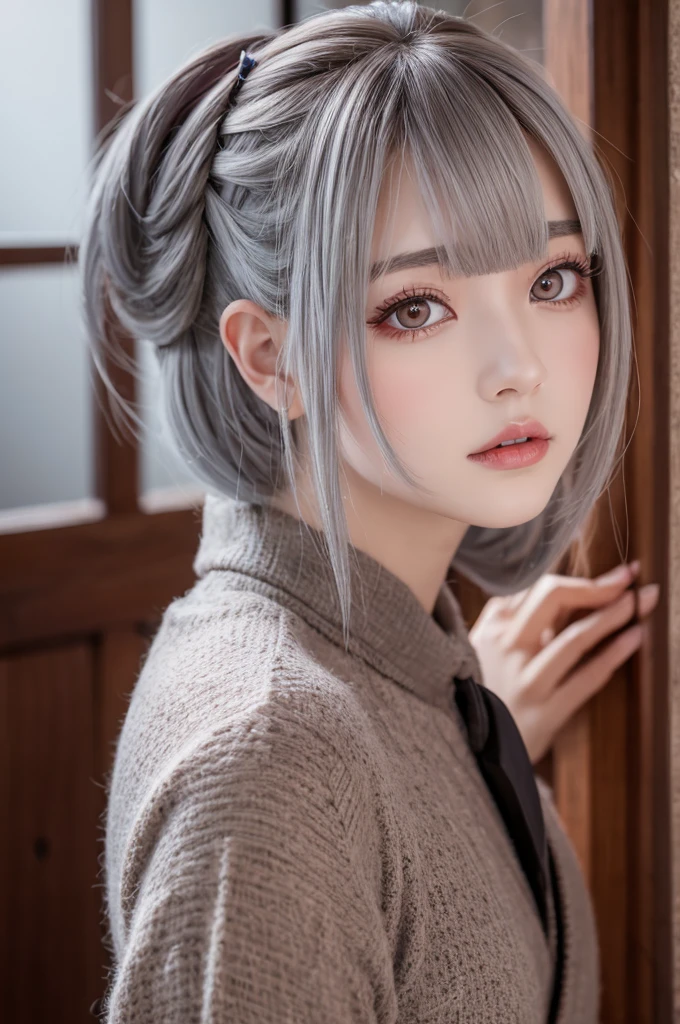 Grey Hair Red eyes Genshin Impact walnut Erotic