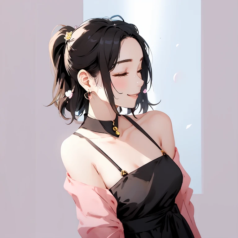 ((masterpiece))、((top-quality))、a picture、Realisticity、high-level image quality、ultra-detailliert、Delicate facial features、short-hair、Realistic backgrounds and accessories、age 20s、Plump body、large sexy smile、Seductive facial expressions、Beauty Salon、beautician、Cutting hair、black mesh shirt、tight sexy atmospher, large soft breasts,