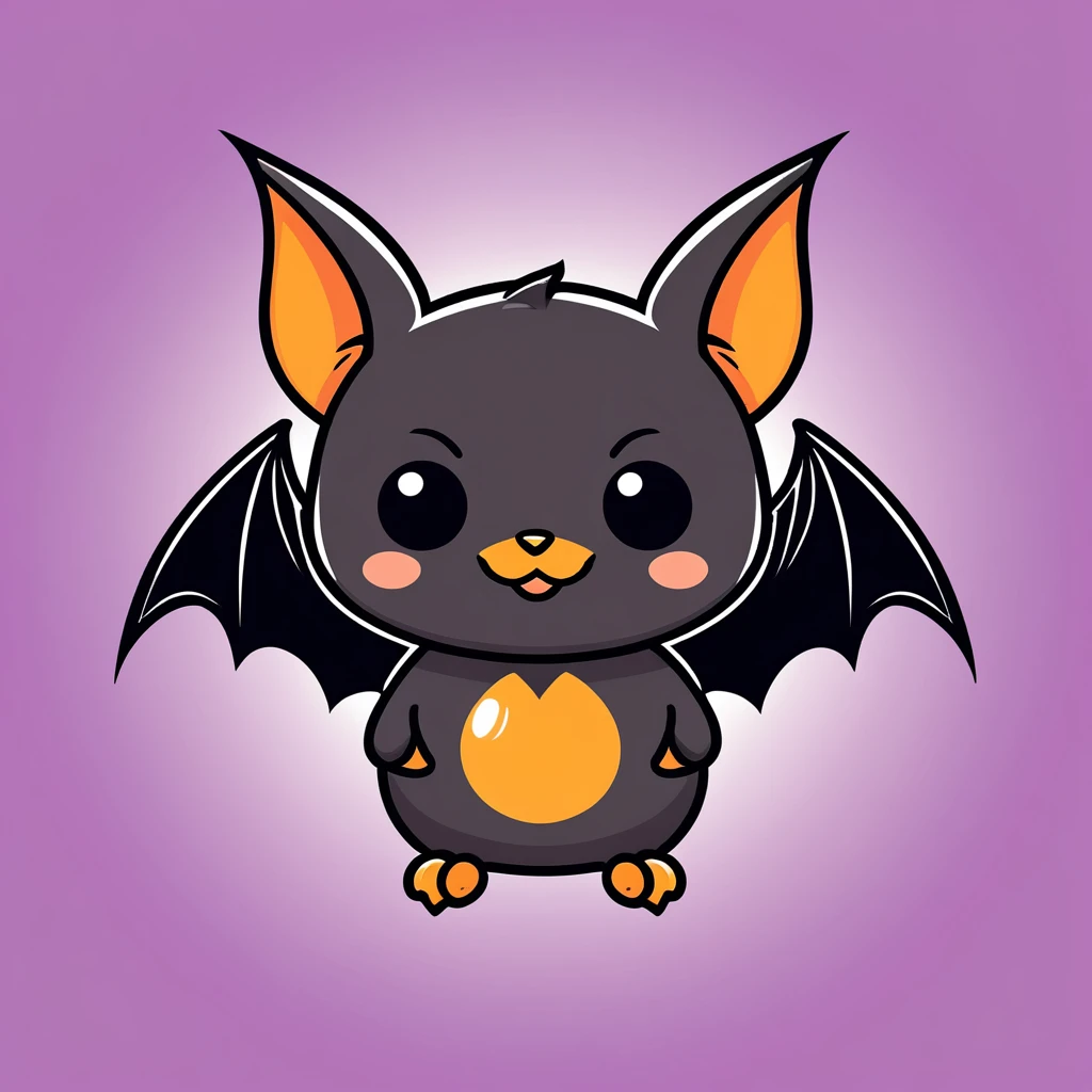 cute bat, illustration, vector graphics, strong contours
