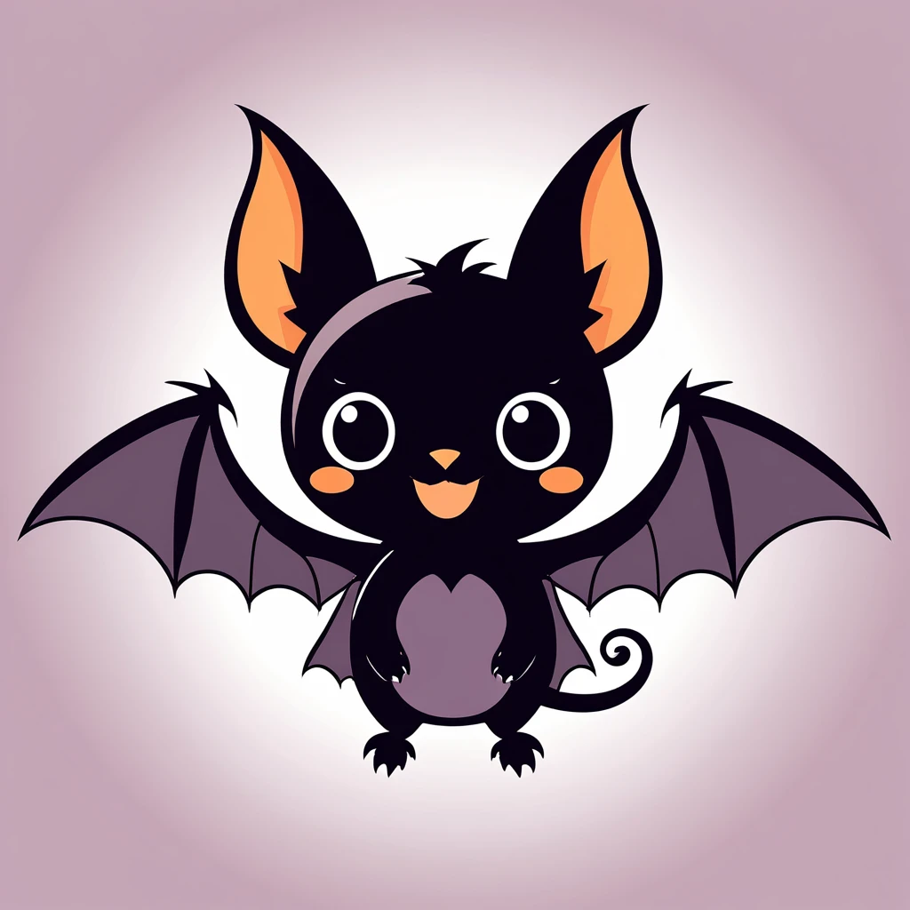 cute bat, illustration, vector graphics, strong contours
